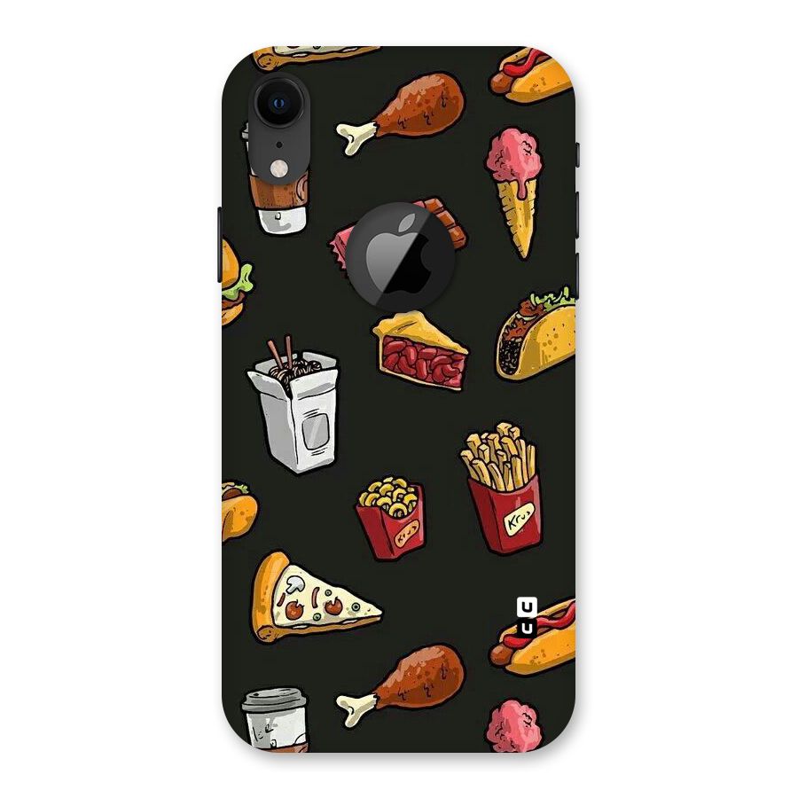 Foodie Pattern Back Case for iPhone XR Logo Cut