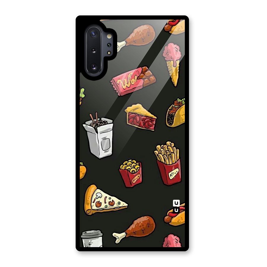 Foodie Pattern Glass Back Case for Galaxy Note 10 Plus