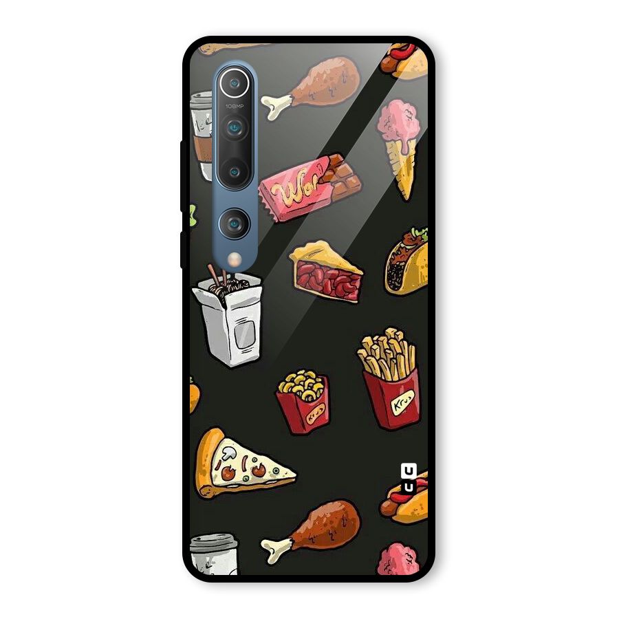 Foodie Pattern Glass Back Case for Mi 10