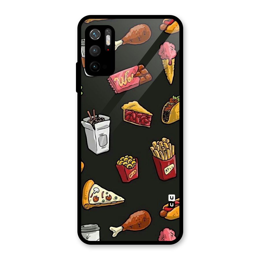 Foodie Pattern Glass Back Case for Poco M3 Pro 5G