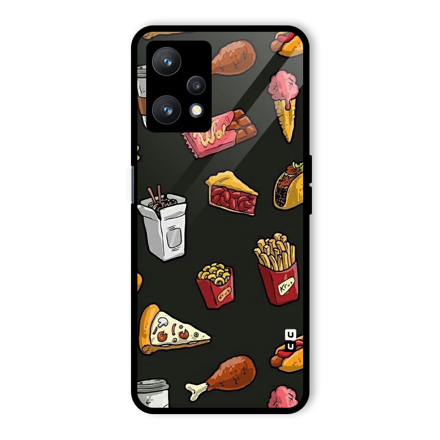 Foodie Pattern Glass Back Case for Realme 9 Pro 5G