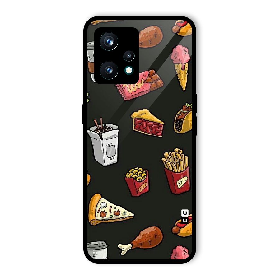 Foodie Pattern Glass Back Case for Realme 9 Pro Plus 5G