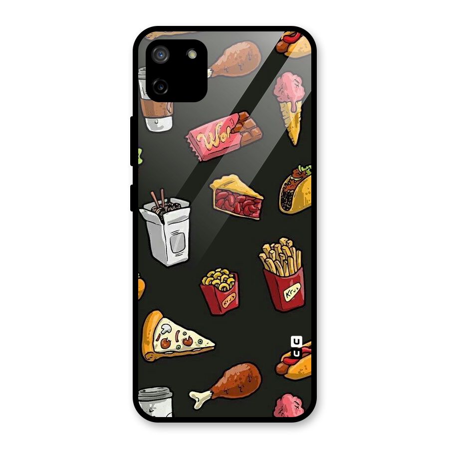 Foodie Pattern Glass Back Case for Realme C11