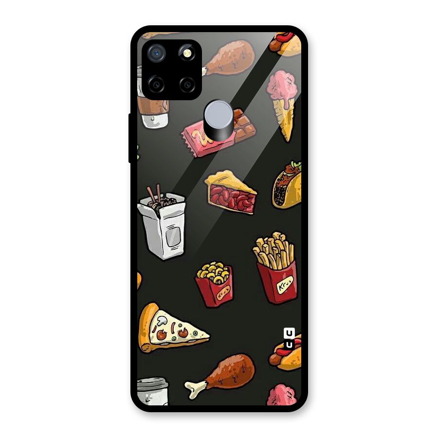 Foodie Pattern Glass Back Case for Realme C12