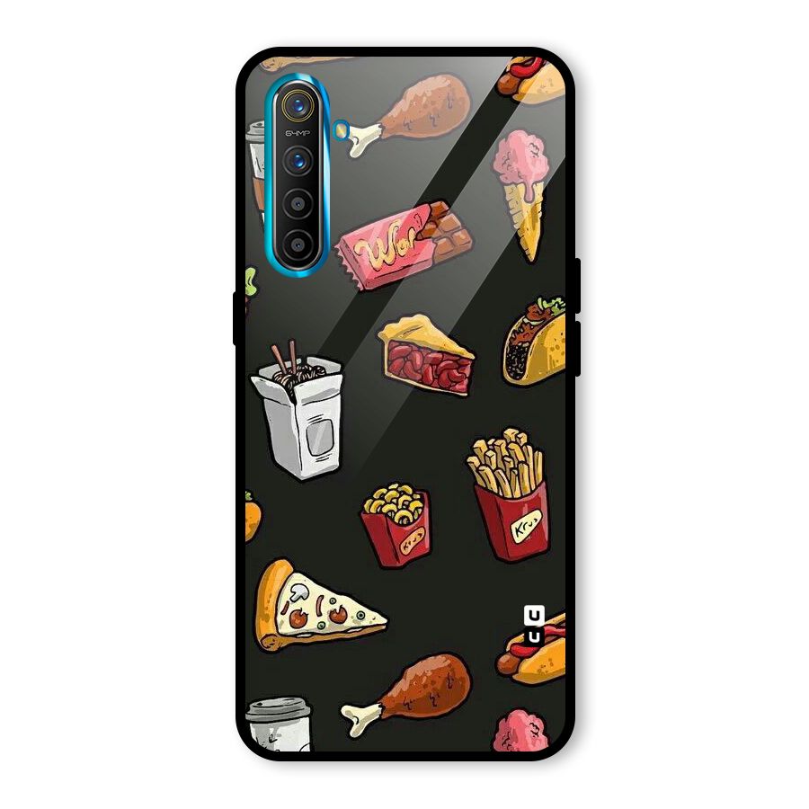 Foodie Pattern Glass Back Case for Realme X2