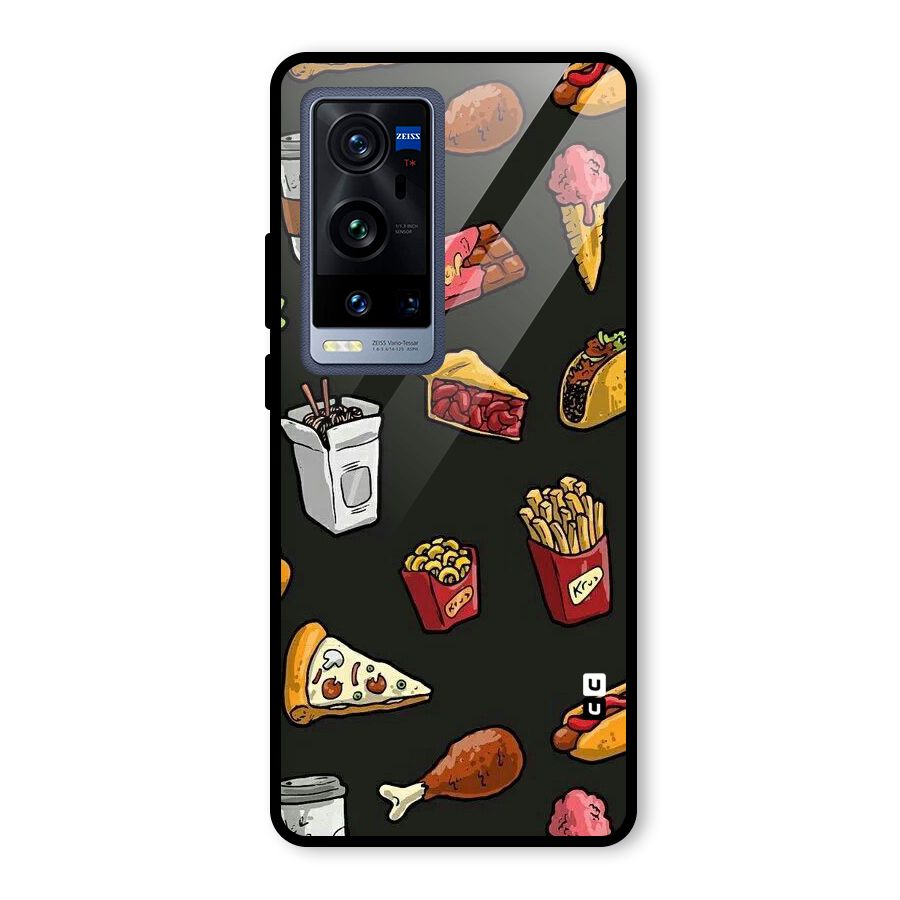 Foodie Pattern Glass Back Case for Vivo X60 Pro Plus