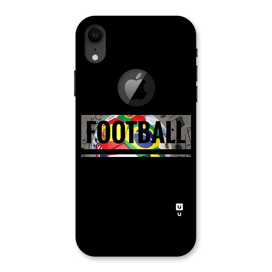 Football Typography Back Case for iPhone XR Logo Cut
