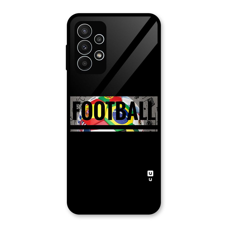 Football Typography Glass Back Case for Galaxy A23