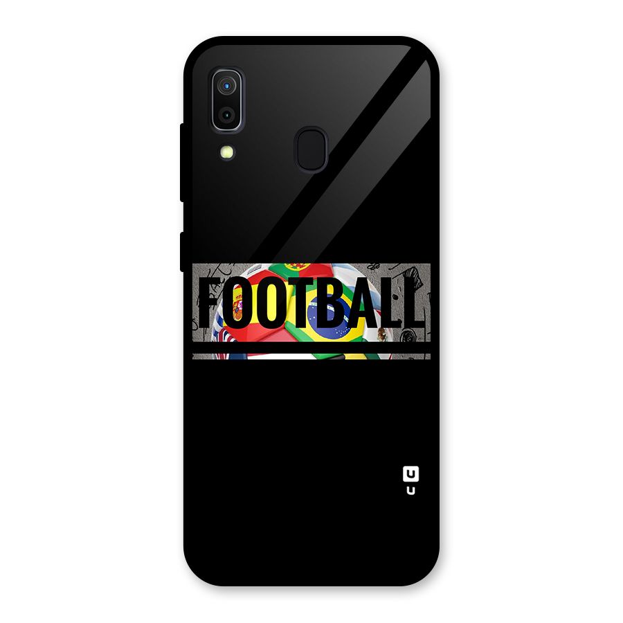 Football Typography Glass Back Case for Galaxy A30
