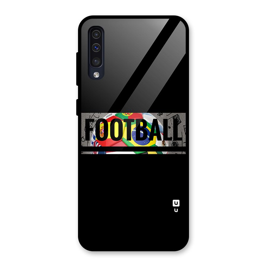 Football Typography Glass Back Case for Galaxy A30s