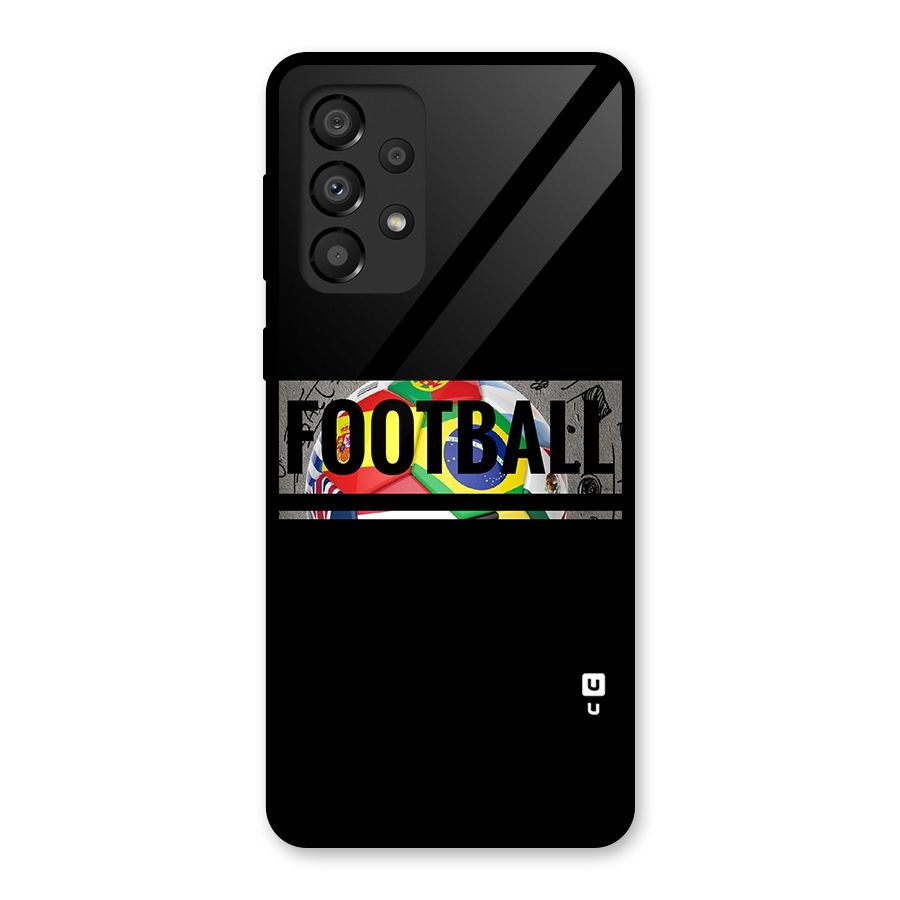 Football Typography Glass Back Case for Galaxy A33 5G