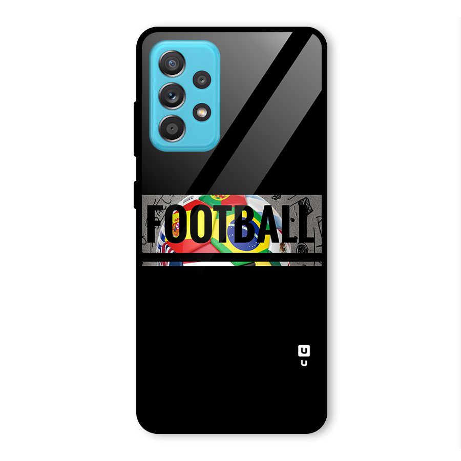 Football Typography Glass Back Case for Galaxy A52s 5G