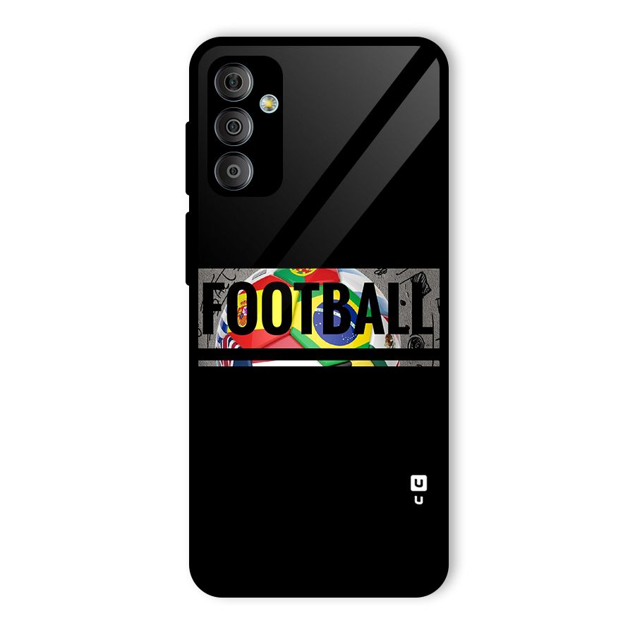 Football Typography Glass Back Case for Galaxy F23