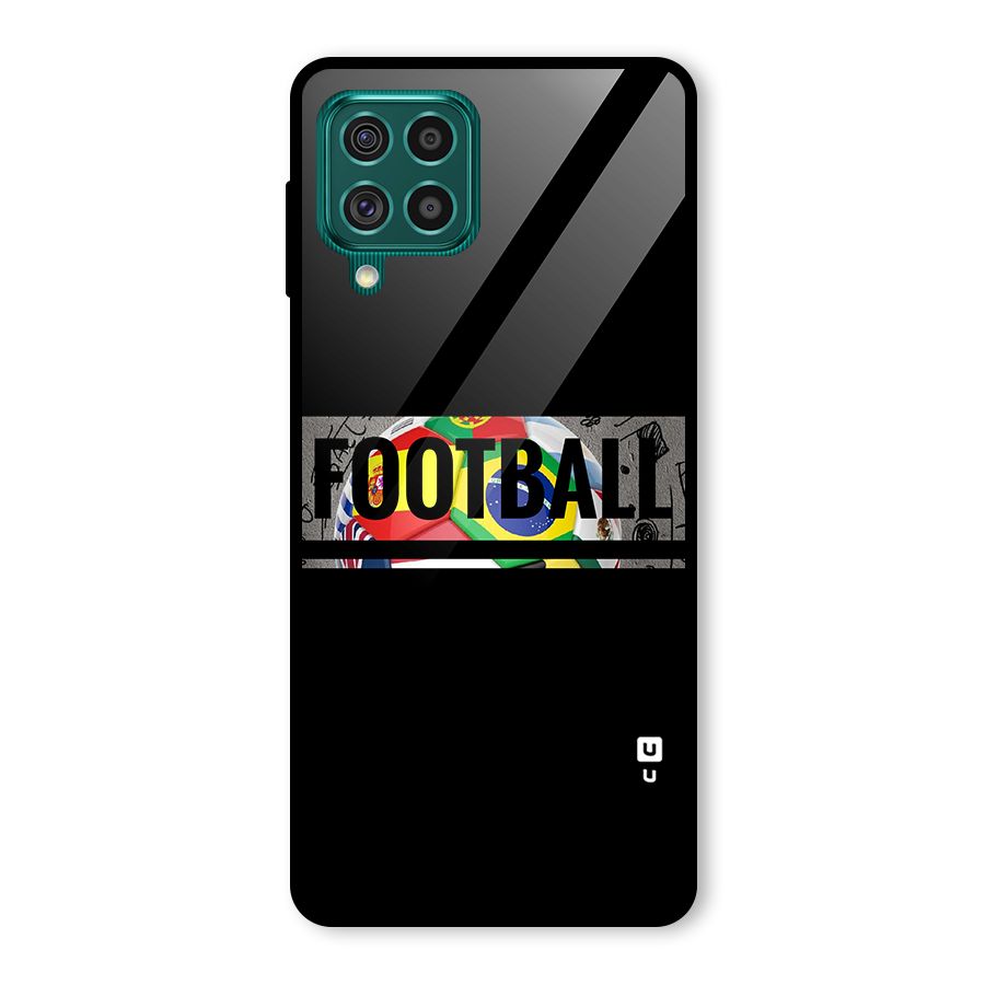 Football Typography Glass Back Case for Galaxy F62