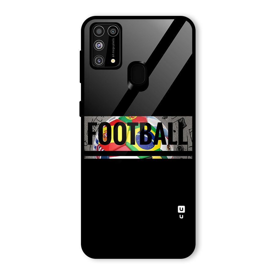 Football Typography Glass Back Case for Galaxy M31