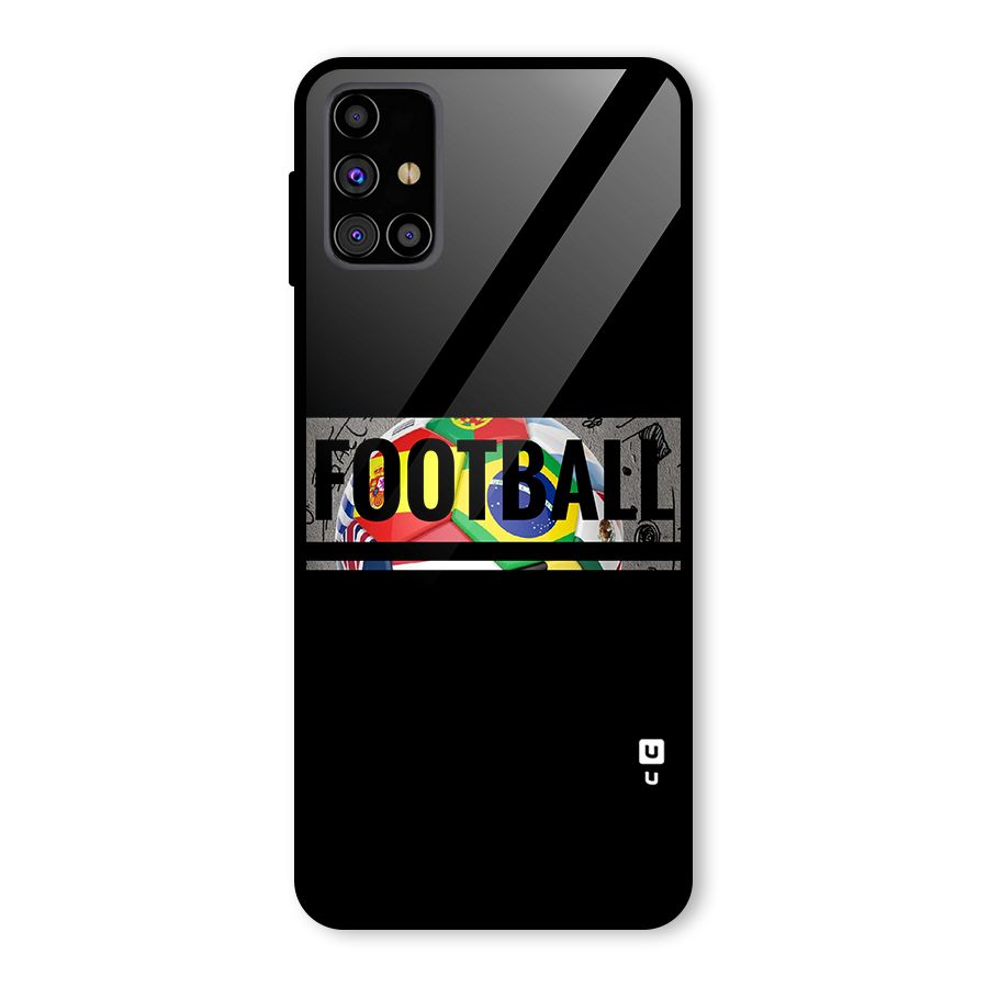 Football Typography Glass Back Case for Galaxy M31s