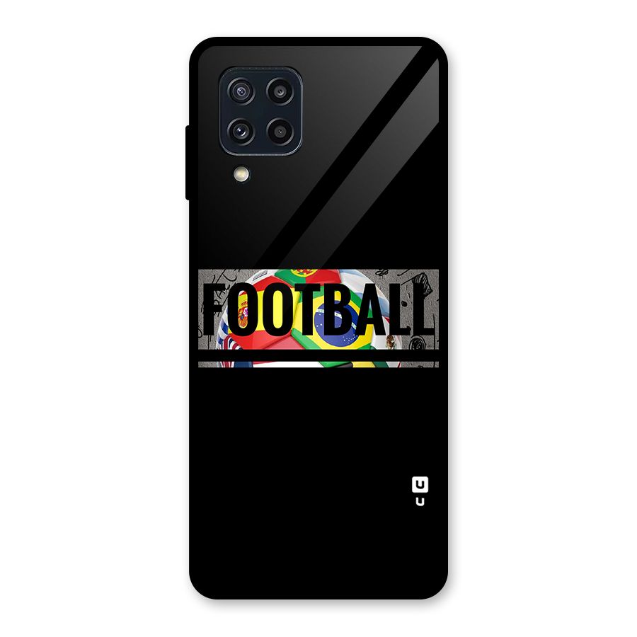 Football Typography Glass Back Case for Galaxy M32