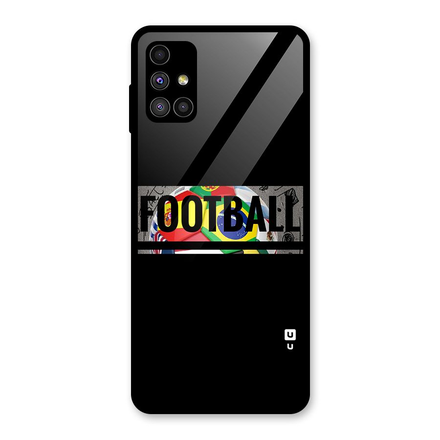 Football Typography Glass Back Case for Galaxy M51