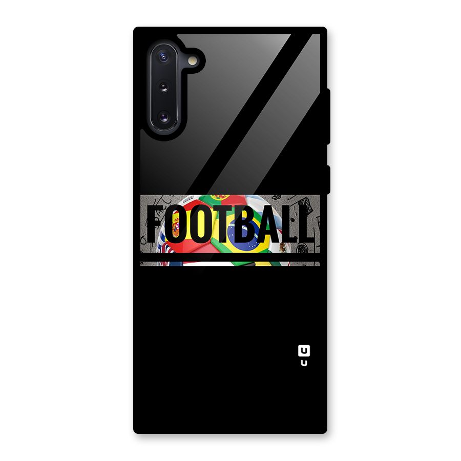 Football Typography Glass Back Case for Galaxy Note 10