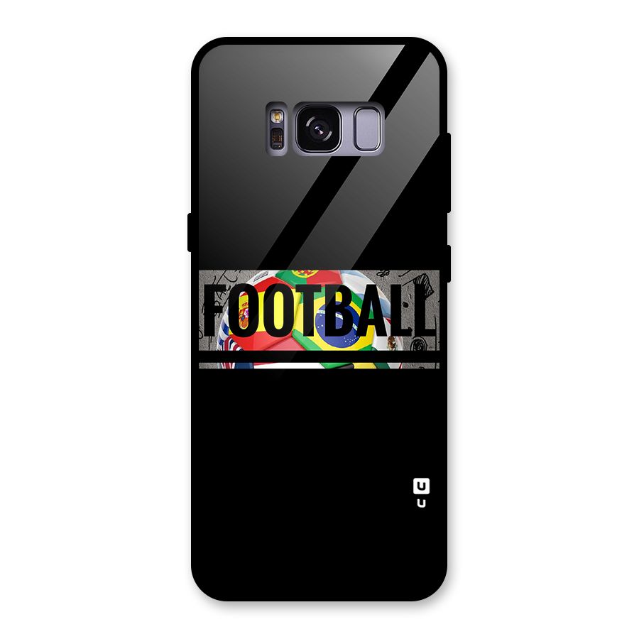 Football Typography Glass Back Case for Galaxy S8