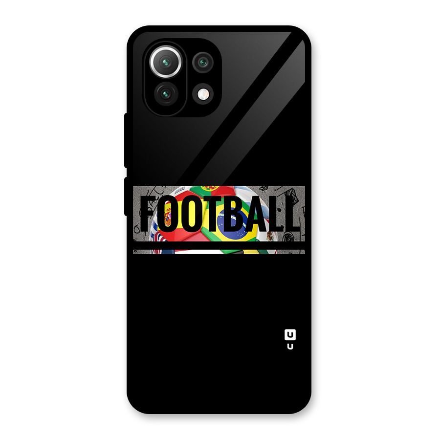 Football Typography Glass Back Case for Mi 11 Lite
