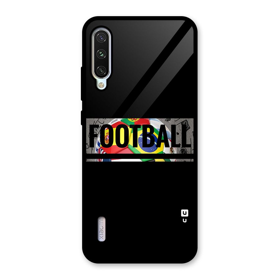 Football Typography Glass Back Case for Mi A3