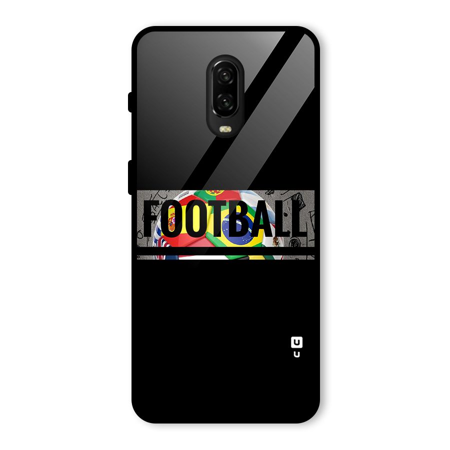 Football Typography Glass Back Case for OnePlus 6T