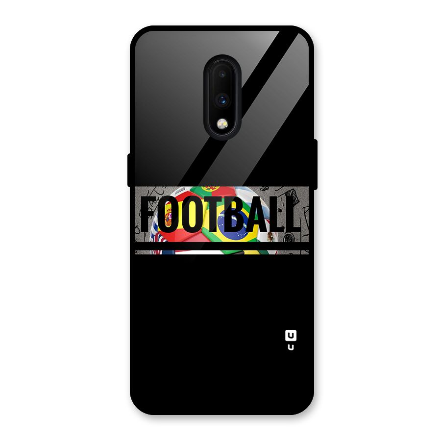 Football Typography Glass Back Case for OnePlus 7