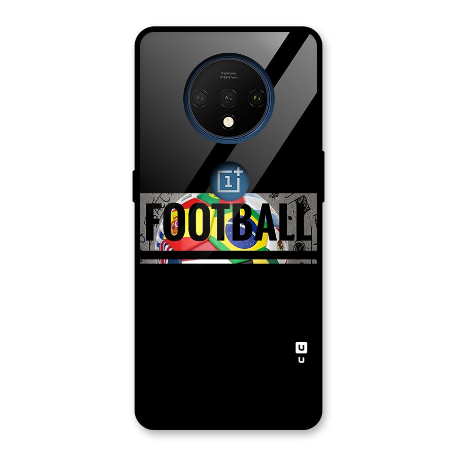 Football Typography Glass Back Case for OnePlus 7T