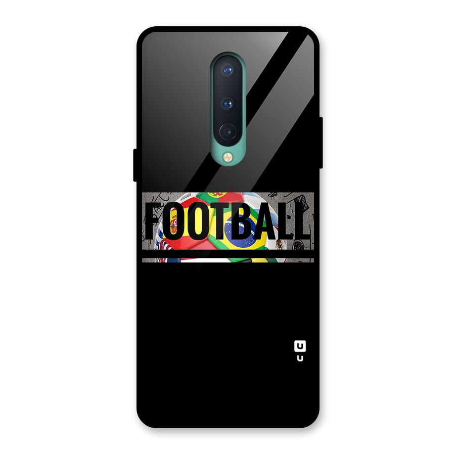 Football Typography Glass Back Case for OnePlus 8