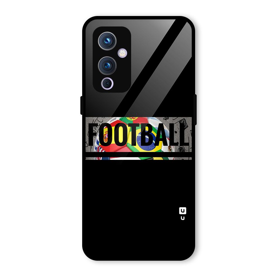 Football Typography Glass Back Case for OnePlus 9