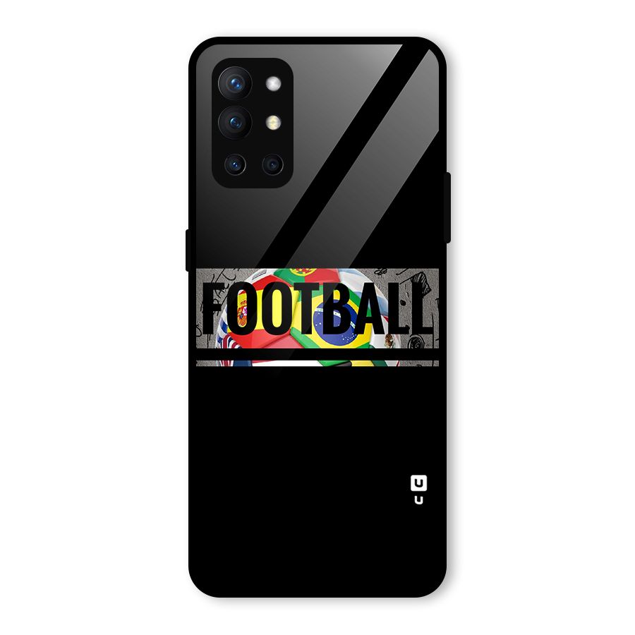 Football Typography Glass Back Case for OnePlus 9R