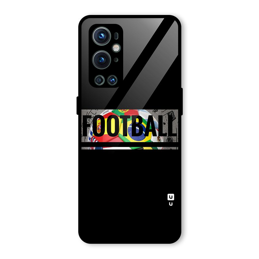 Football Typography Glass Back Case for OnePlus 9 Pro