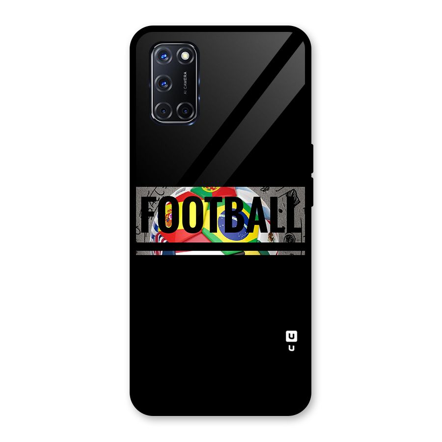 Football Typography Glass Back Case for Oppo A52