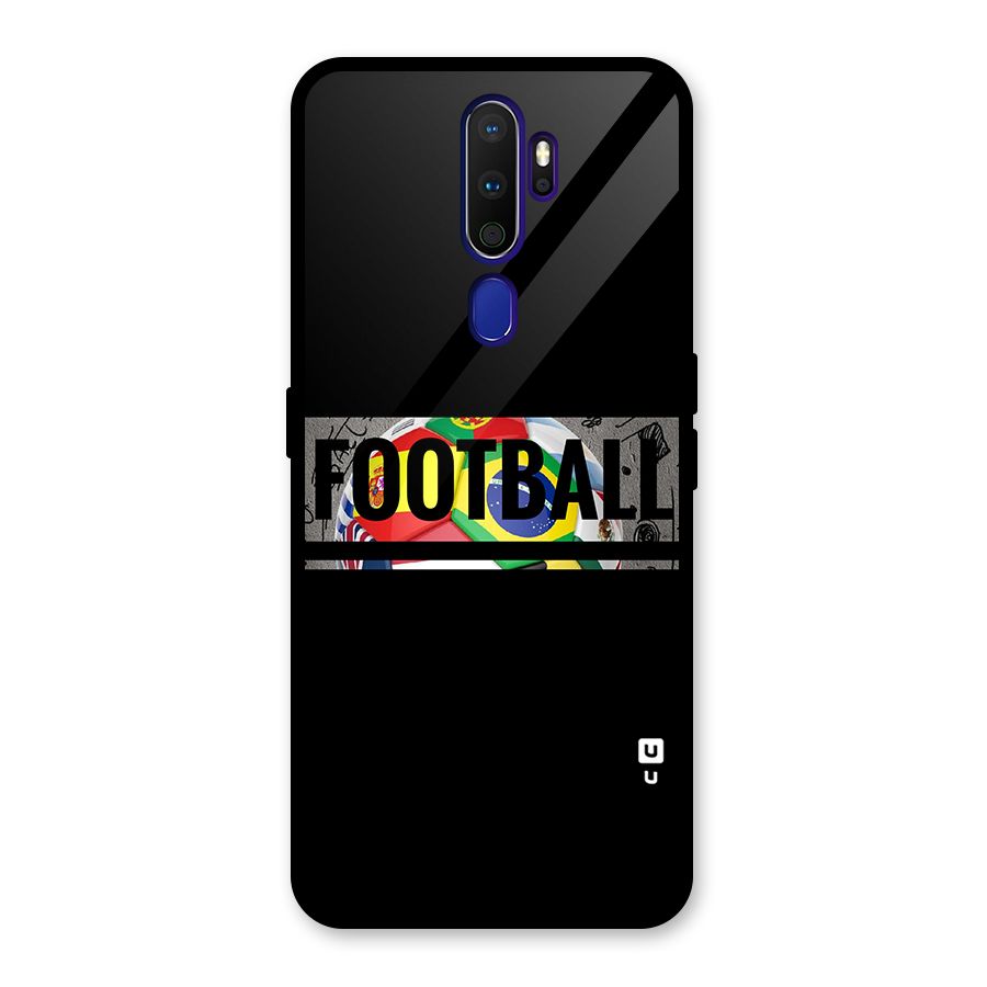 Football Typography Glass Back Case for Oppo A9 (2020)