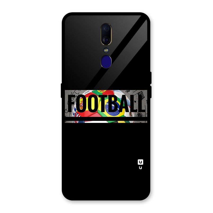 Football Typography Glass Back Case for Oppo F11