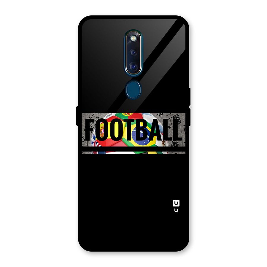 Football Typography Glass Back Case for Oppo F11 Pro