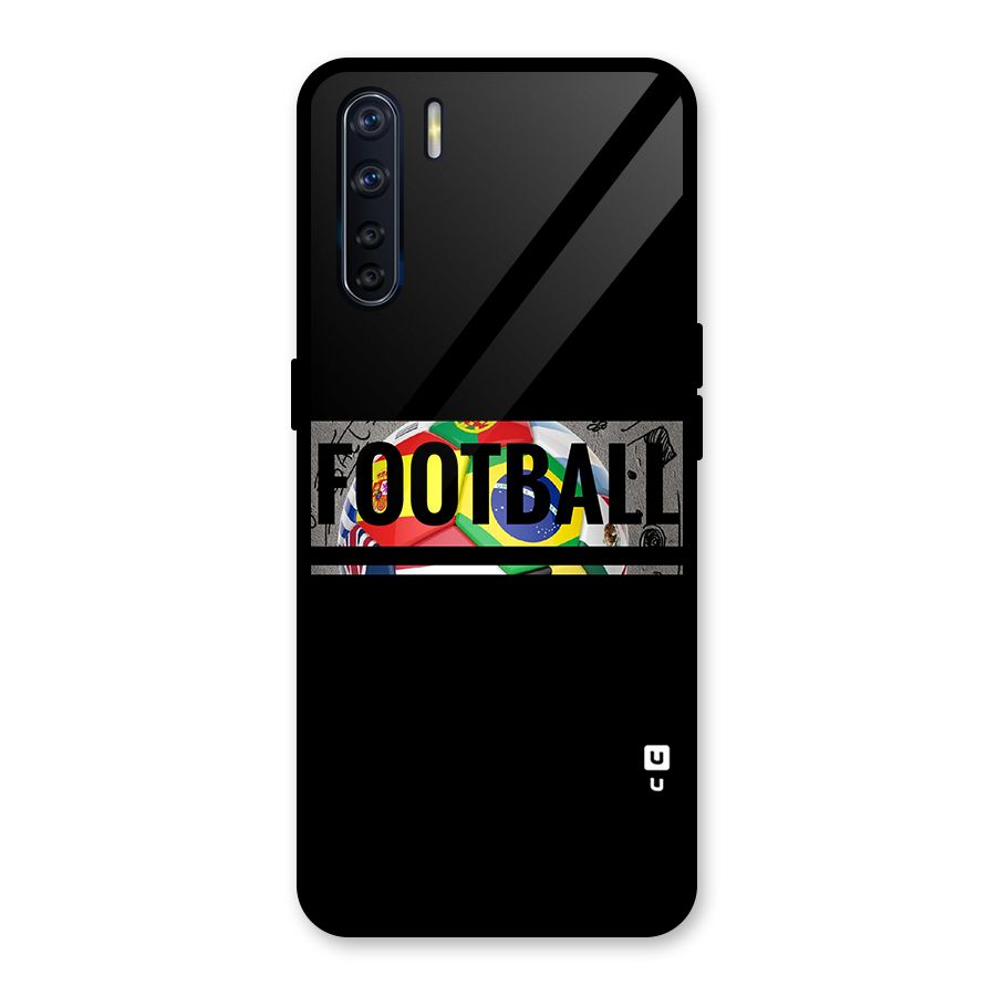 Football Typography Glass Back Case for Oppo F15