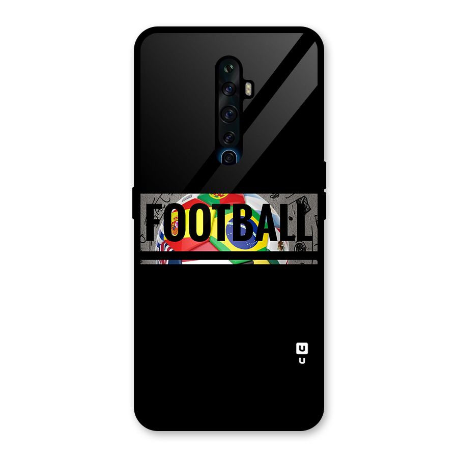 Football Typography Glass Back Case for Oppo Reno2 F