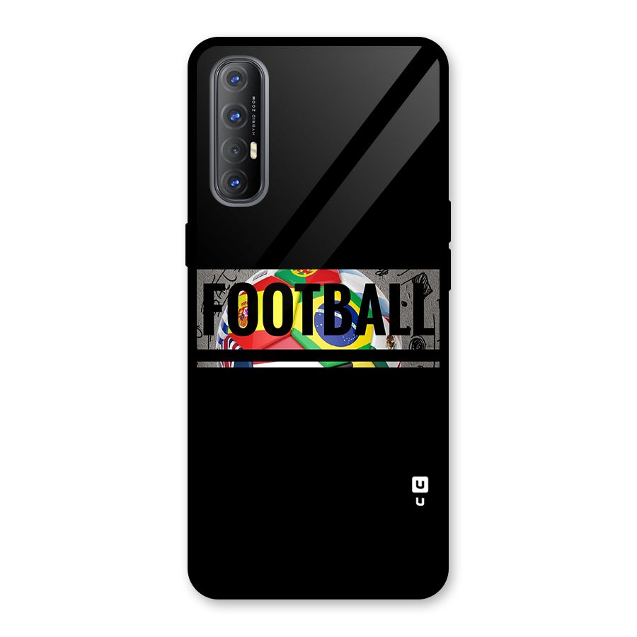 Football Typography Glass Back Case for Oppo Reno3 Pro
