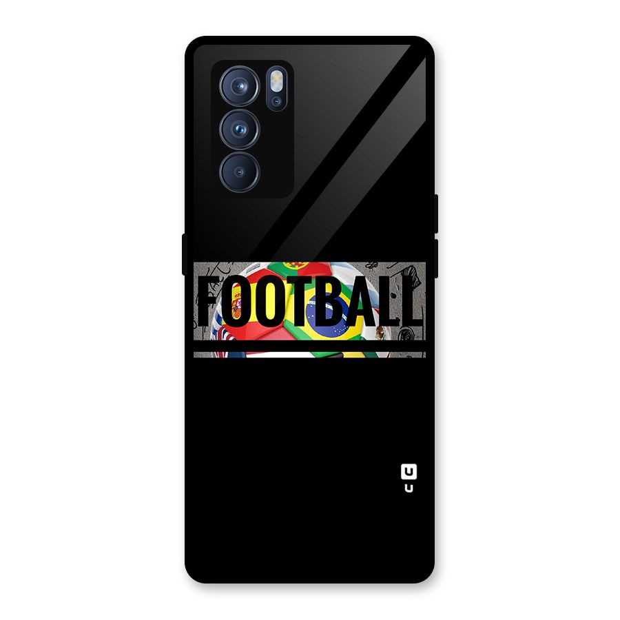 Football Typography Glass Back Case for Oppo Reno6 Pro 5G