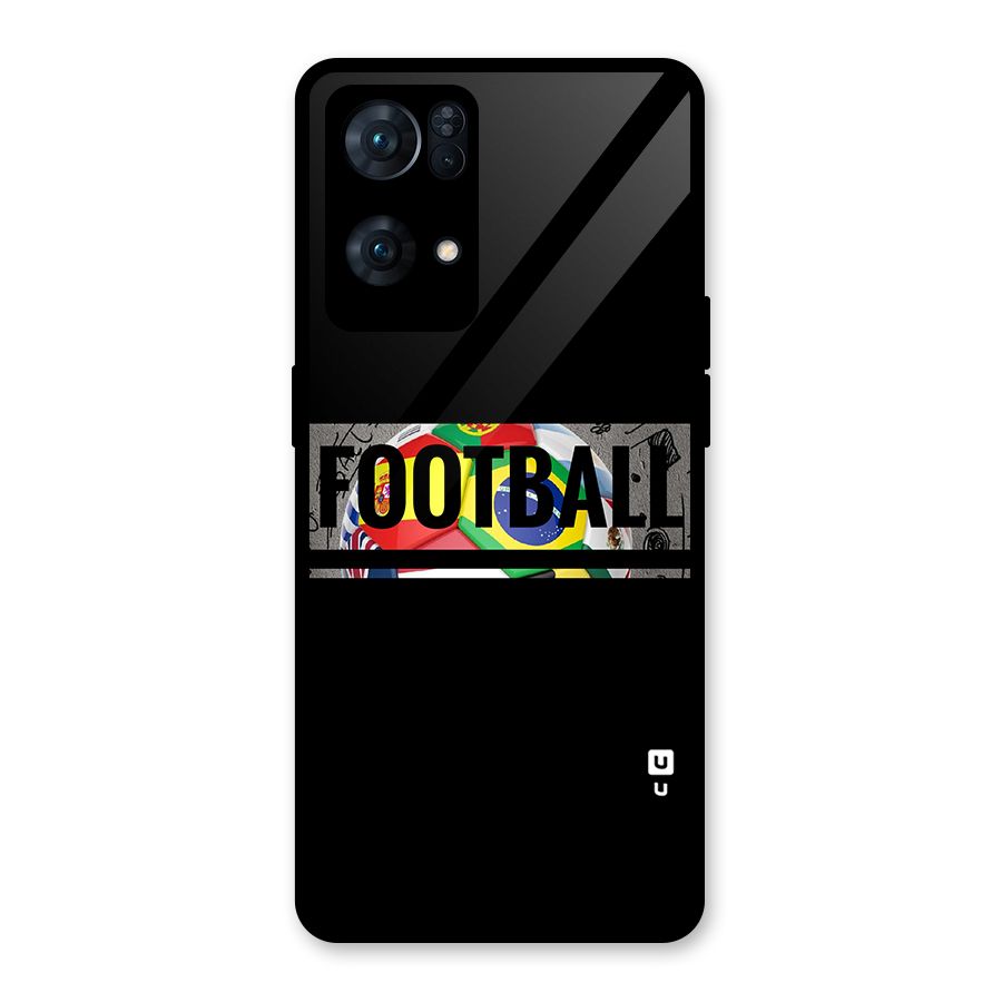 Football Typography Glass Back Case for Oppo Reno7 Pro 5G