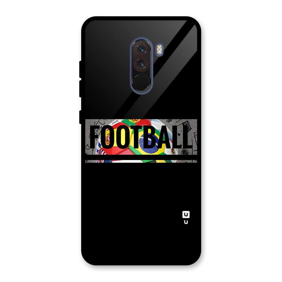 Football Typography Glass Back Case for Poco F1