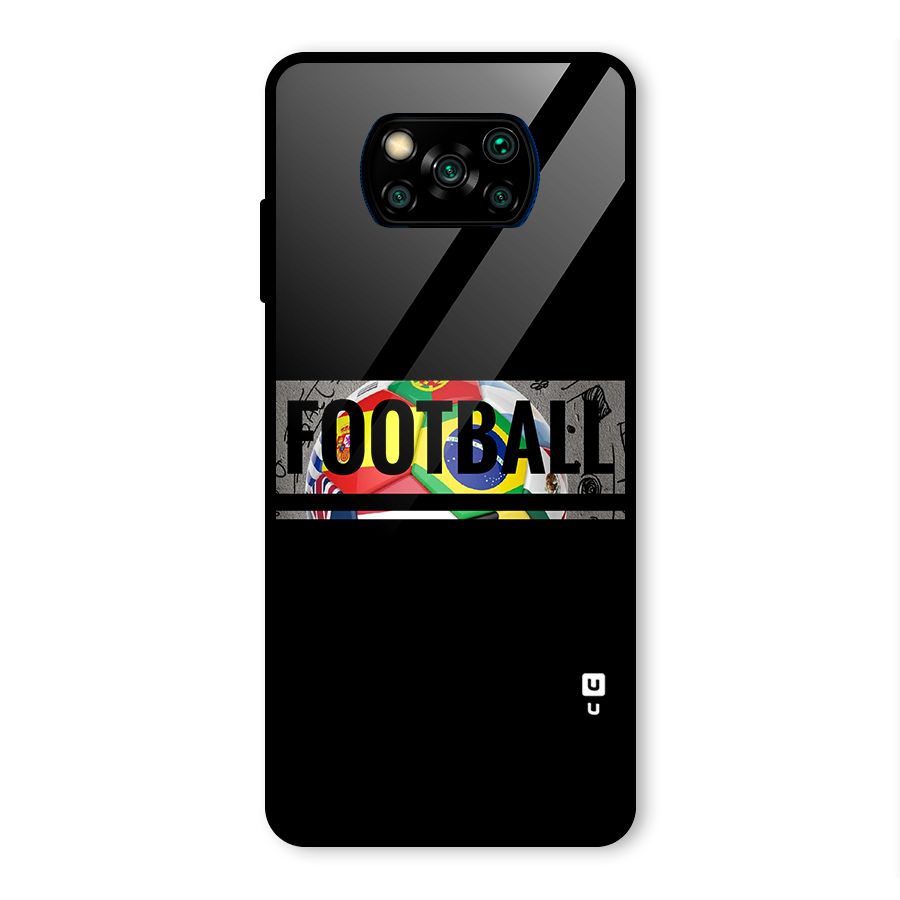 Football Typography Glass Back Case for Poco X3 Pro