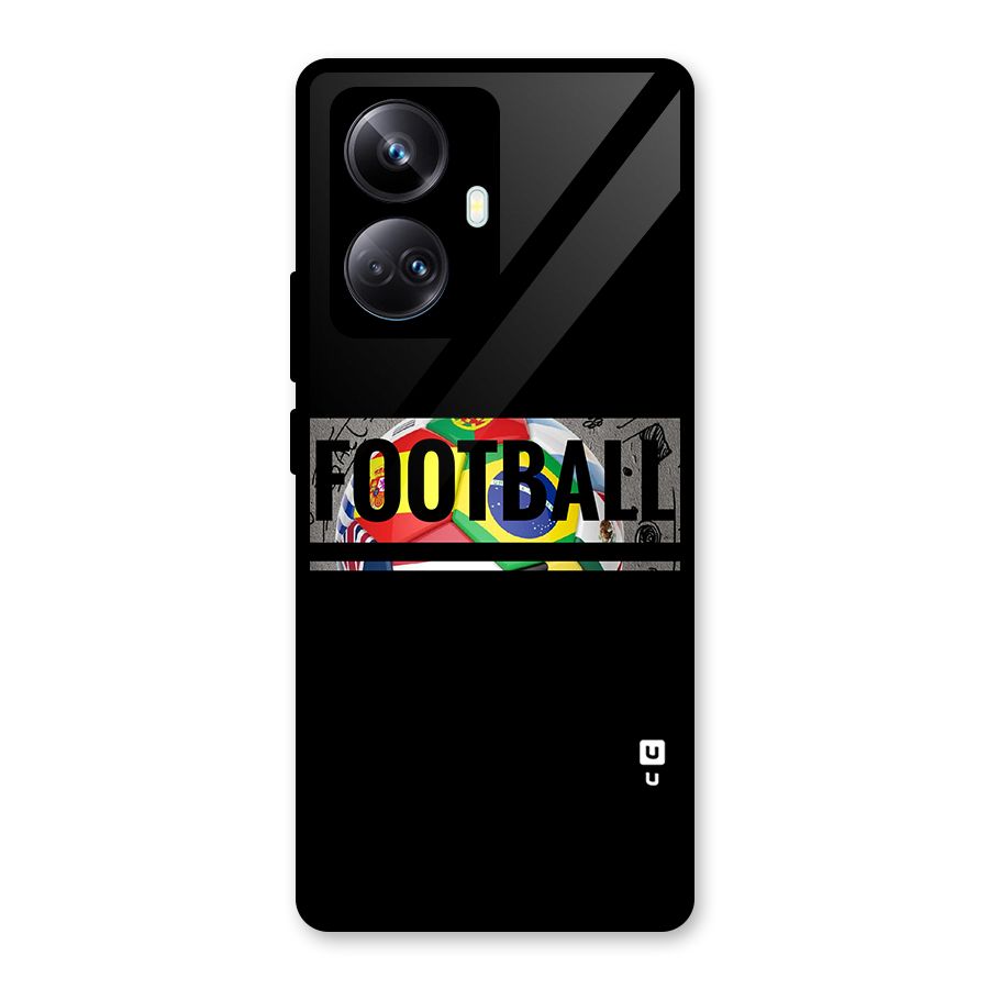 Football Typography Glass Back Case for Realme 10 Pro Plus