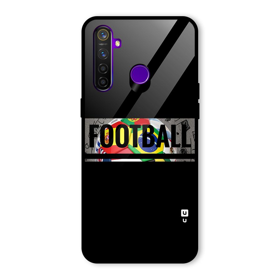 Football Typography Glass Back Case for Realme 5 Pro