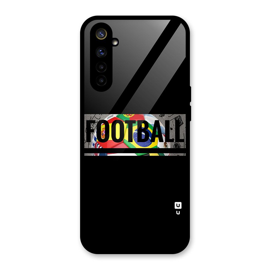 Football Typography Glass Back Case for Realme 6