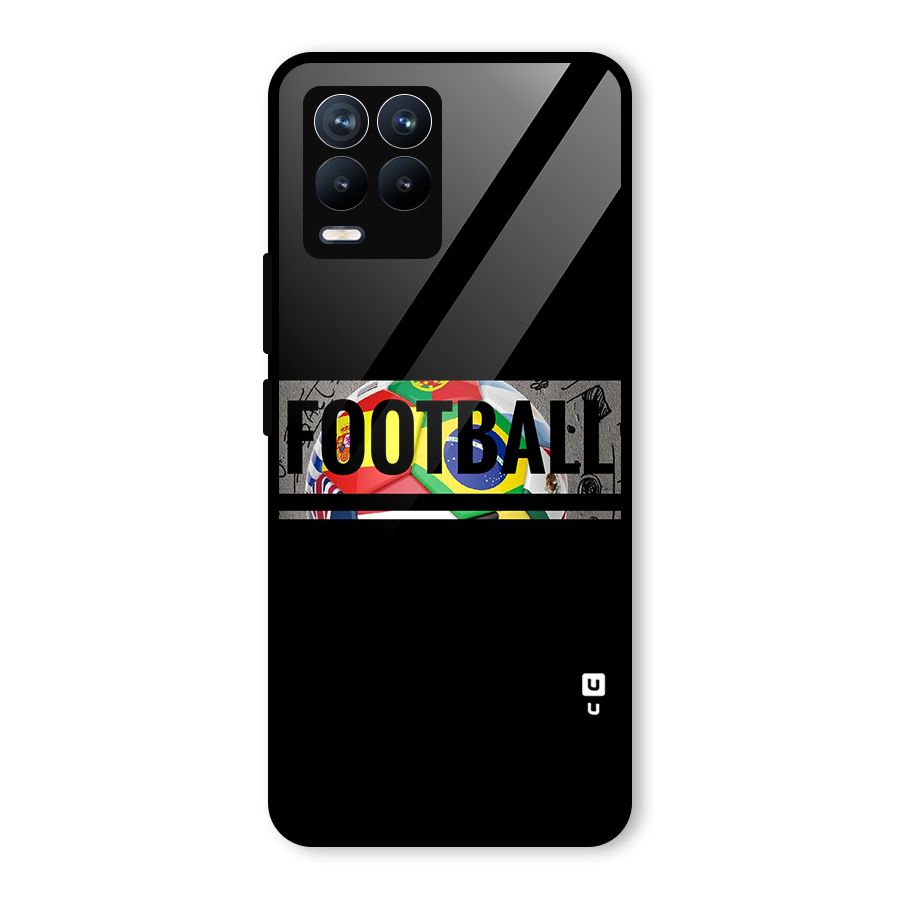 Football Typography Glass Back Case for Realme 8 Pro