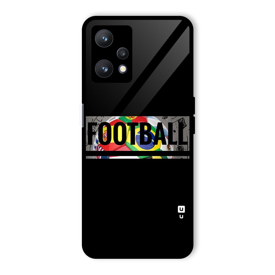 Football Typography Glass Back Case for Realme 9 Pro 5G