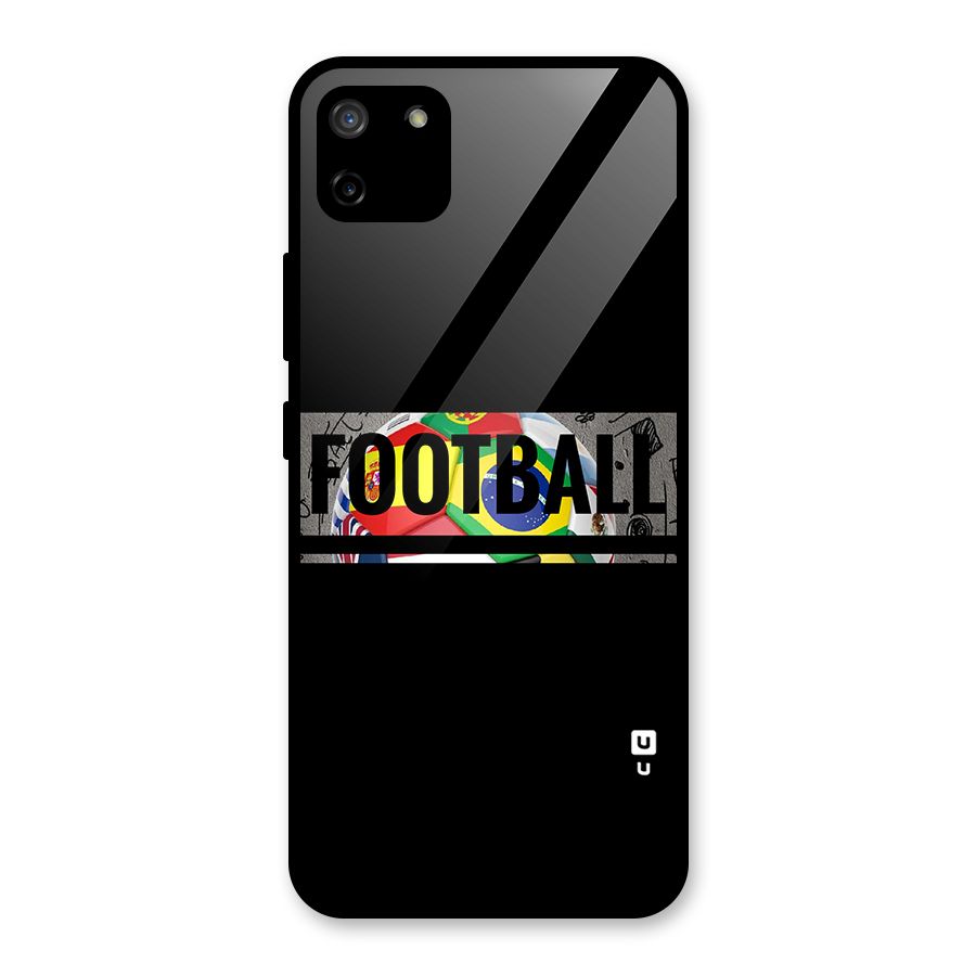 Football Typography Glass Back Case for Realme C11